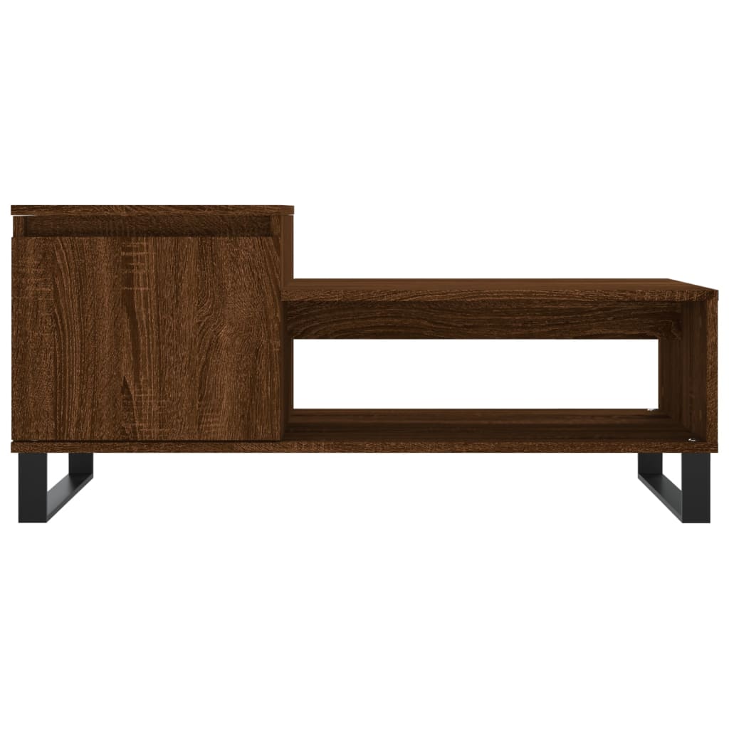 Salontafel 100x50x45 cm bewerkt hout bruineiken is nu te koop bij PeponiXL, paradijselijk wonen!
