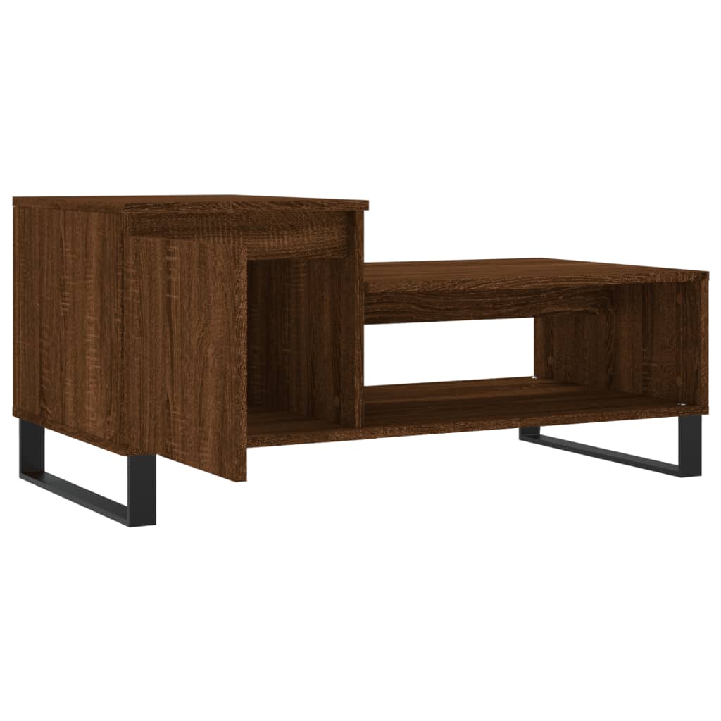 Salontafel 100x50x45 cm bewerkt hout bruineiken is nu te koop bij PeponiXL, paradijselijk wonen!
