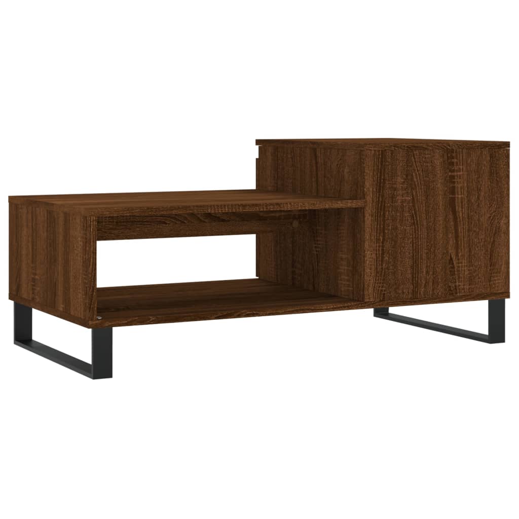Salontafel 100x50x45 cm bewerkt hout bruineiken is nu te koop bij PeponiXL, paradijselijk wonen!