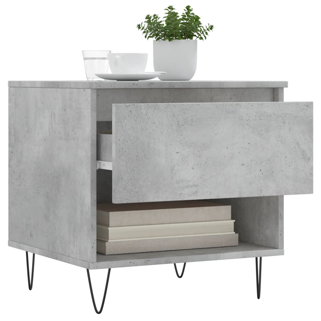 Salontafel 50x46x50 cm bewerkt hout betongrijs is nu te koop bij PeponiXL, paradijselijk wonen!