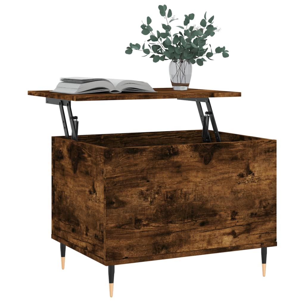 Salontafel 60x44,5x45 cm bewerkt hout gerookt eikenkleurig is nu te koop bij PeponiXL, paradijselijk wonen!
