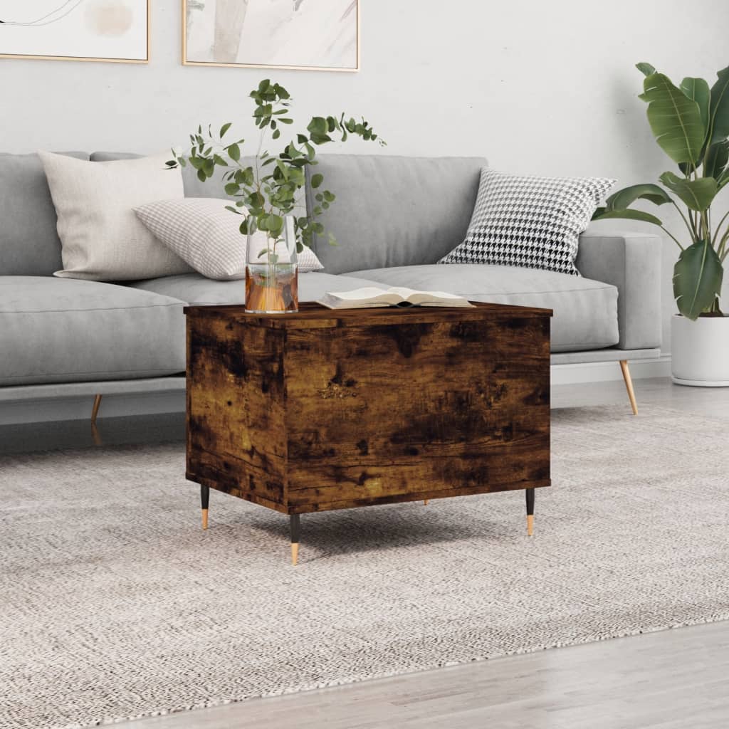 Salontafel 60x44,5x45 cm bewerkt hout gerookt eikenkleurig is nu te koop bij PeponiXL, paradijselijk wonen!