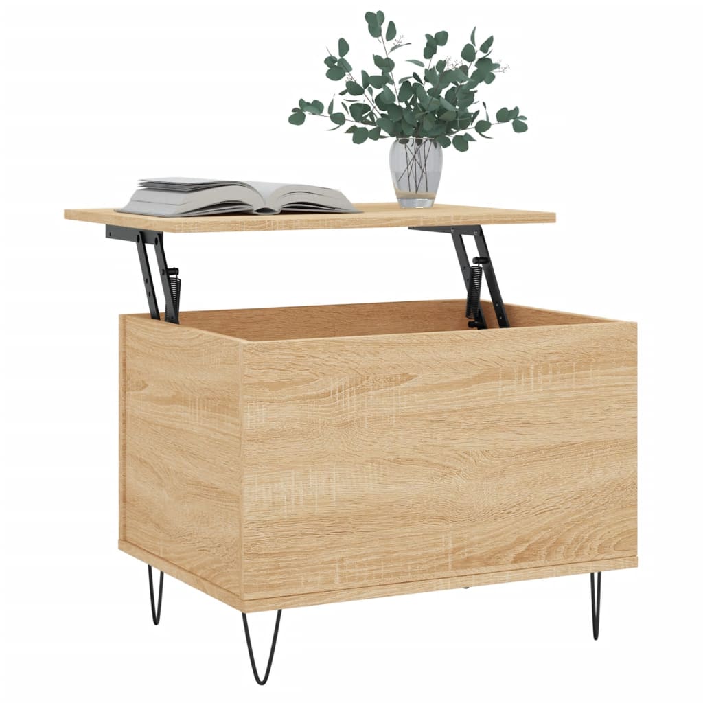 Salontafel 60x44,5x45 cm bewerkt hout sonoma eikenkleurig is nu te koop bij PeponiXL, paradijselijk wonen!