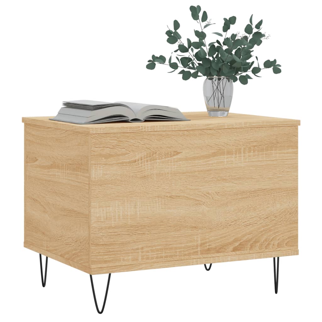 Salontafel 60x44,5x45 cm bewerkt hout sonoma eikenkleurig is nu te koop bij PeponiXL, paradijselijk wonen!