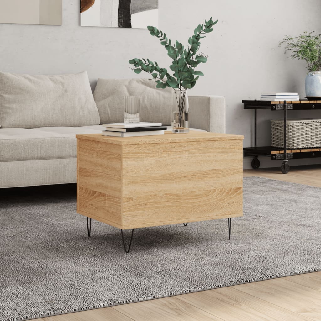 Salontafel 60x44,5x45 cm bewerkt hout sonoma eikenkleurig is nu te koop bij PeponiXL, paradijselijk wonen!