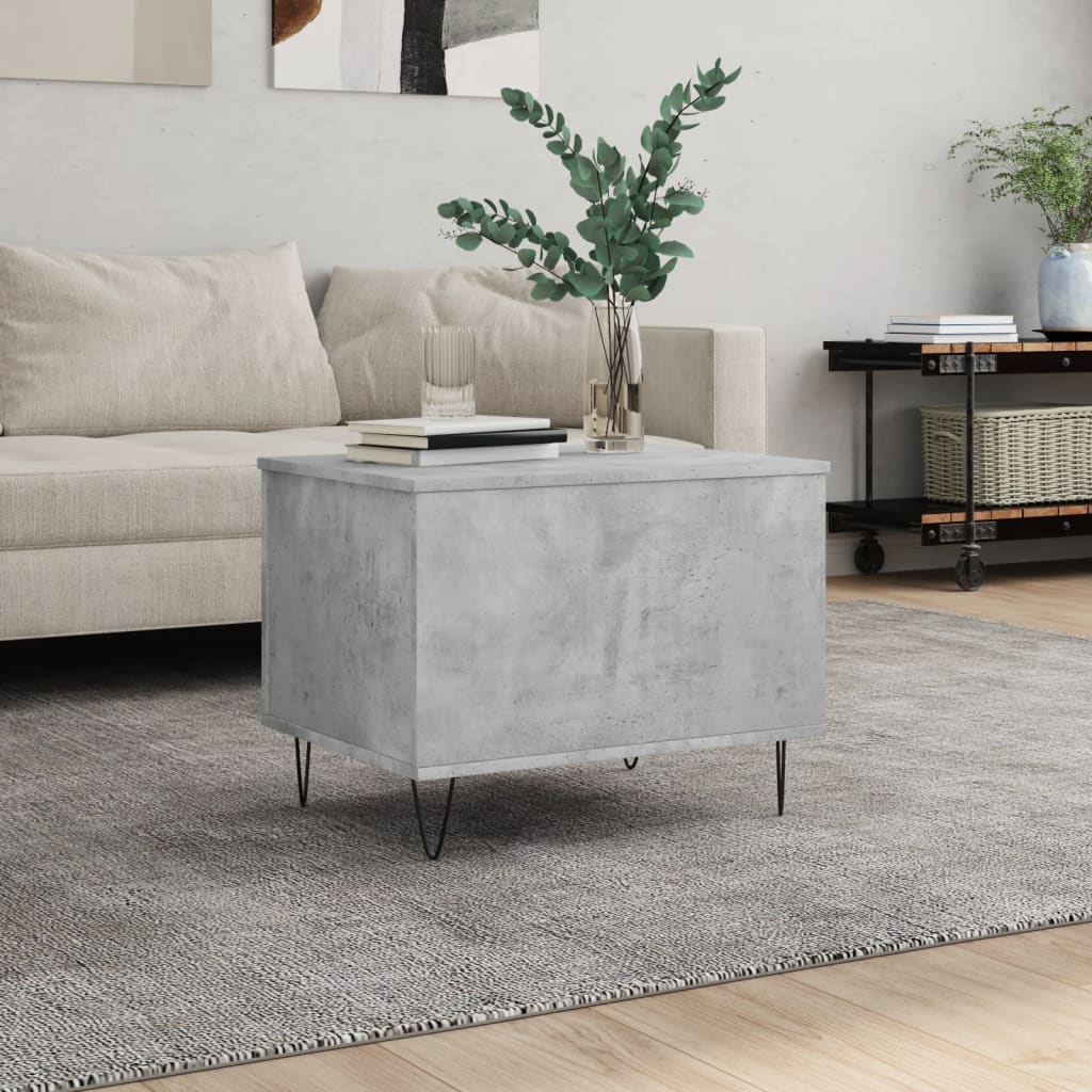Salontafel 60x44,5x45 cm bewerkt hout betongrijs is nu te koop bij PeponiXL, paradijselijk wonen!