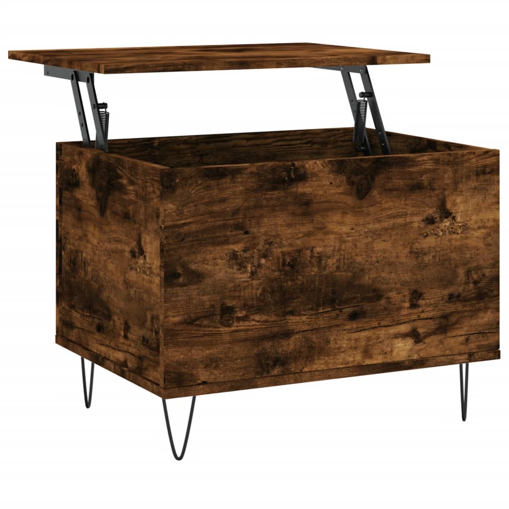 Salontafel 60x44,5x45 cm bewerkt hout gerookt eikenkleurig is nu te koop bij PeponiXL, paradijselijk wonen!