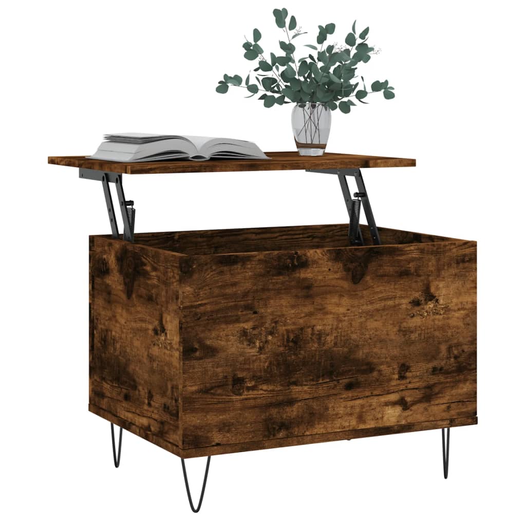 Salontafel 60x44,5x45 cm bewerkt hout gerookt eikenkleurig is nu te koop bij PeponiXL, paradijselijk wonen!