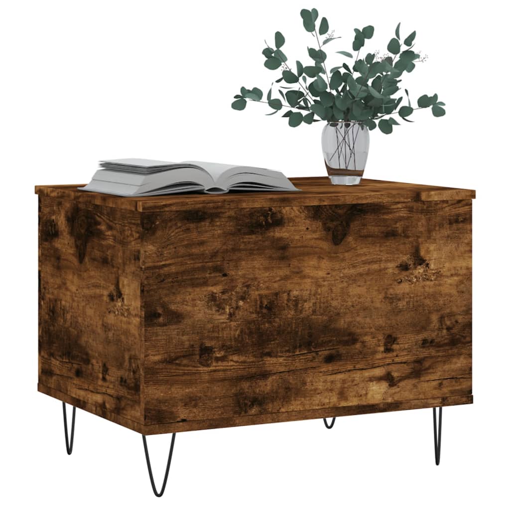 Salontafel 60x44,5x45 cm bewerkt hout gerookt eikenkleurig is nu te koop bij PeponiXL, paradijselijk wonen!