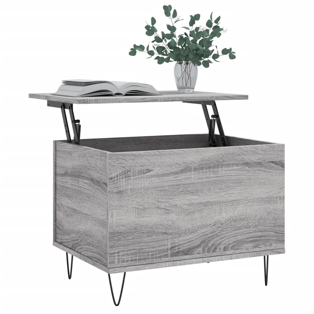 Salontafel 60x44,5x45 cm bewerkt hout grijs sonoma eikenkleurig is nu te koop bij PeponiXL, paradijselijk wonen!