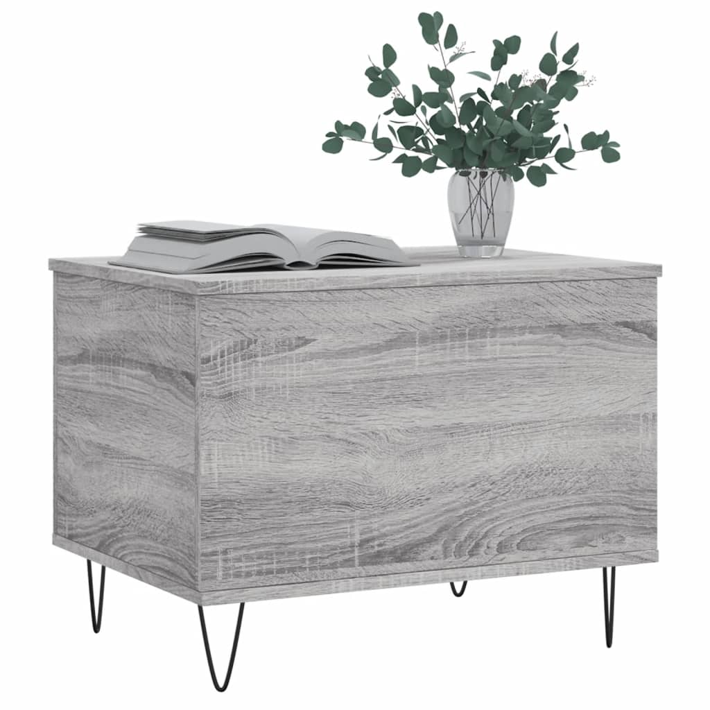 Salontafel 60x44,5x45 cm bewerkt hout grijs sonoma eikenkleurig is nu te koop bij PeponiXL, paradijselijk wonen!