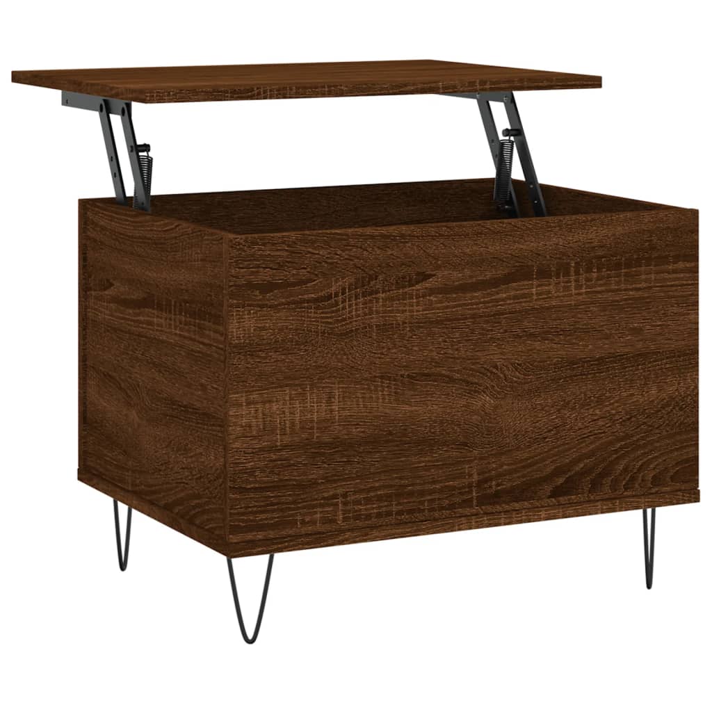 Salontafel 60x44,5x45 cm bewerkt hout bruin eikenkleur is nu te koop bij PeponiXL, paradijselijk wonen!