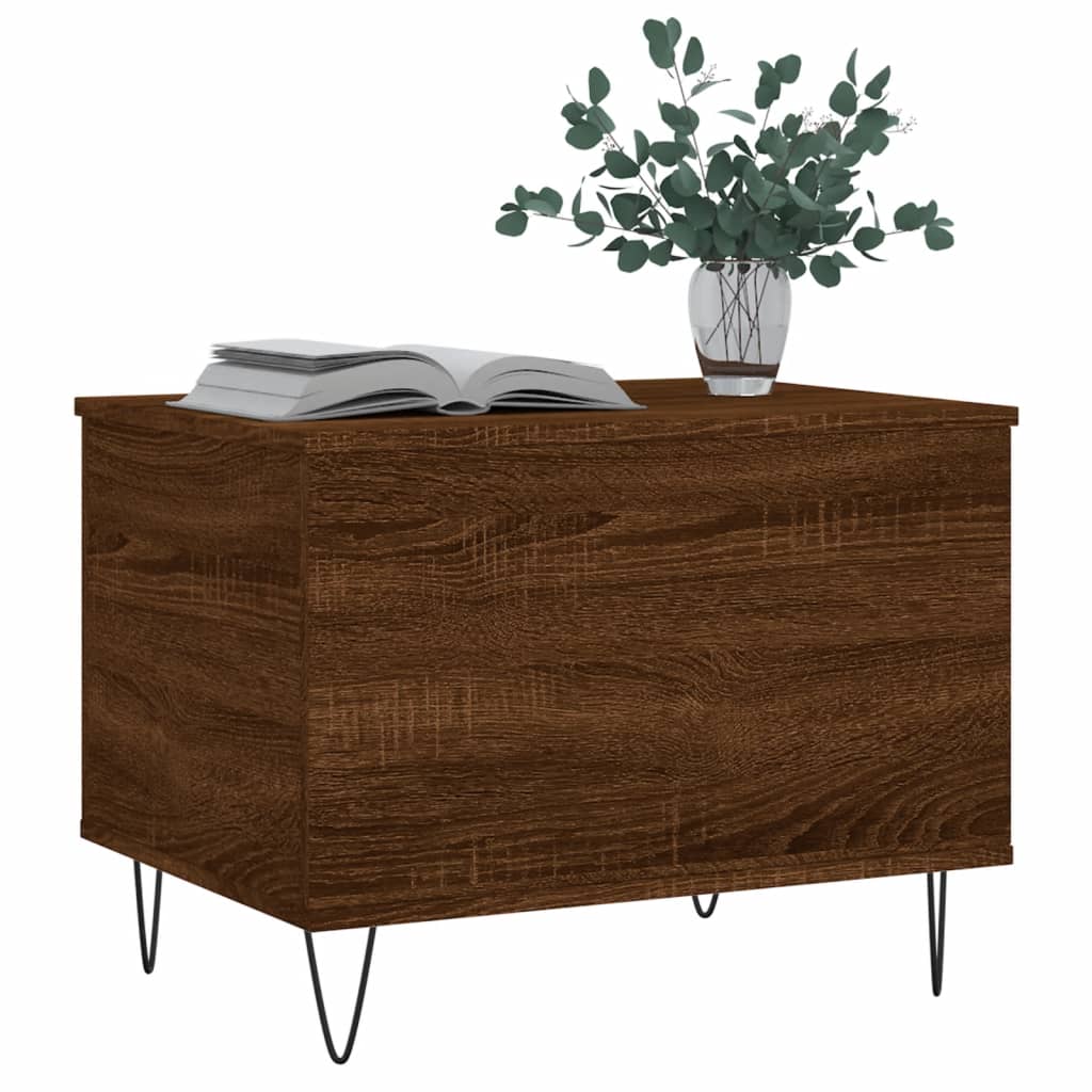 Salontafel 60x44,5x45 cm bewerkt hout bruin eikenkleur is nu te koop bij PeponiXL, paradijselijk wonen!