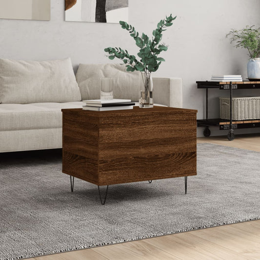 Salontafel 60x44,5x45 cm bewerkt hout bruin eikenkleur is nu te koop bij PeponiXL, paradijselijk wonen!