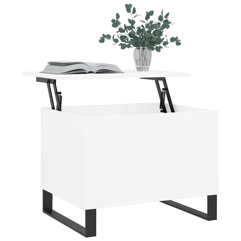 Salontafel 60x44,5x45 cm bewerkt hout wit is nu te koop bij PeponiXL, paradijselijk wonen!