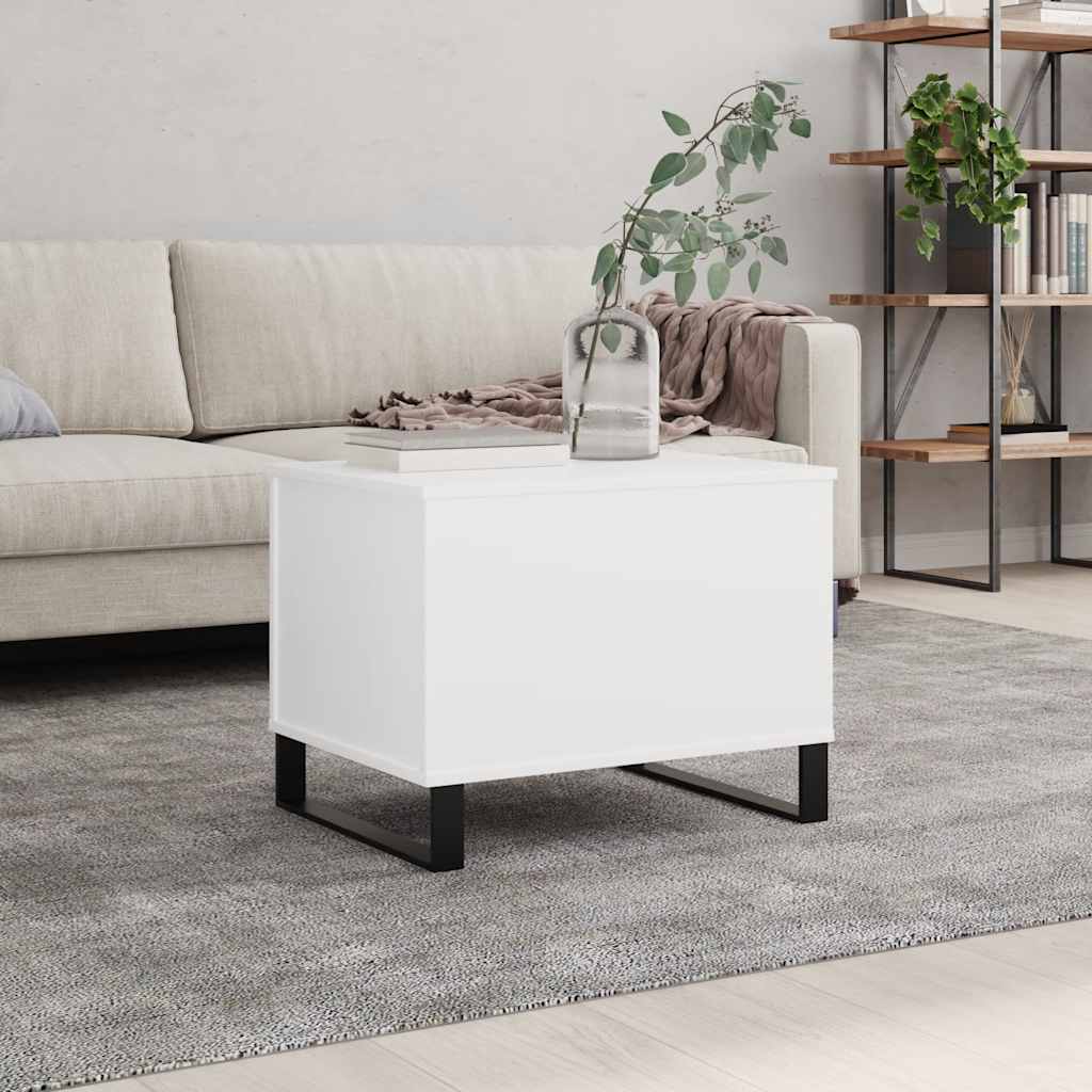 Salontafel 60x44,5x45 cm bewerkt hout wit is nu te koop bij PeponiXL, paradijselijk wonen!