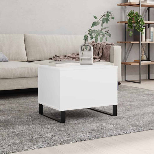 Salontafel 60x44,5x45 cm bewerkt hout wit is nu te koop bij PeponiXL, paradijselijk wonen!