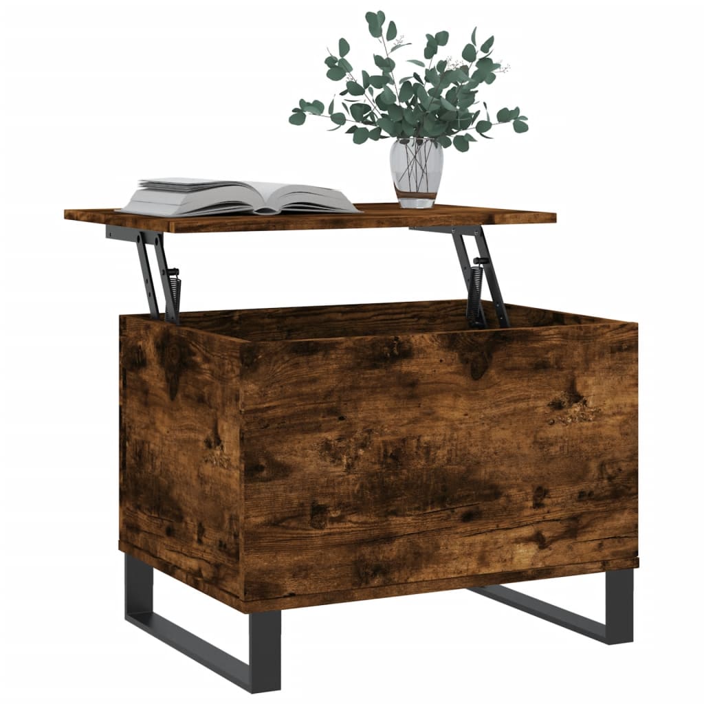 Salontafel 60x44,5x45 cm bewerkt hout gerookt eikenkleurig is nu te koop bij PeponiXL, paradijselijk wonen!