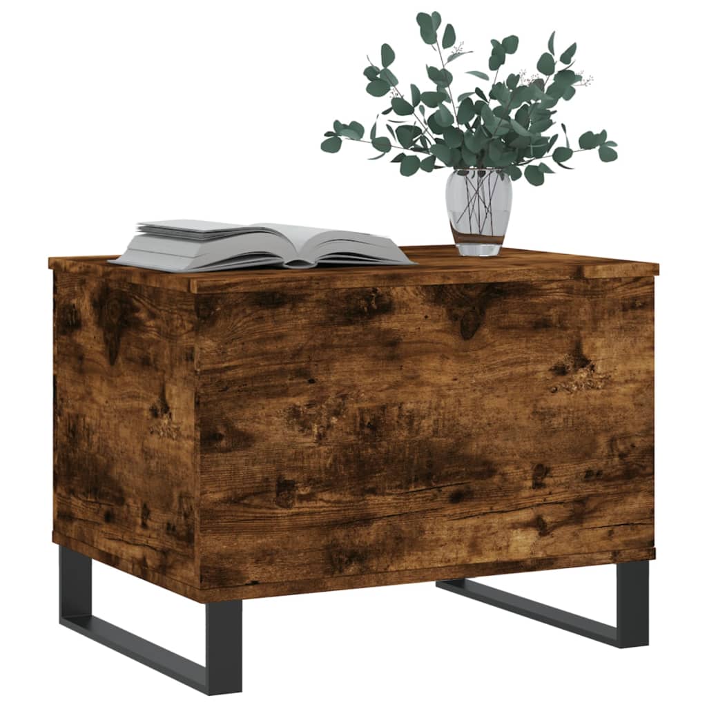 Salontafel 60x44,5x45 cm bewerkt hout gerookt eikenkleurig is nu te koop bij PeponiXL, paradijselijk wonen!