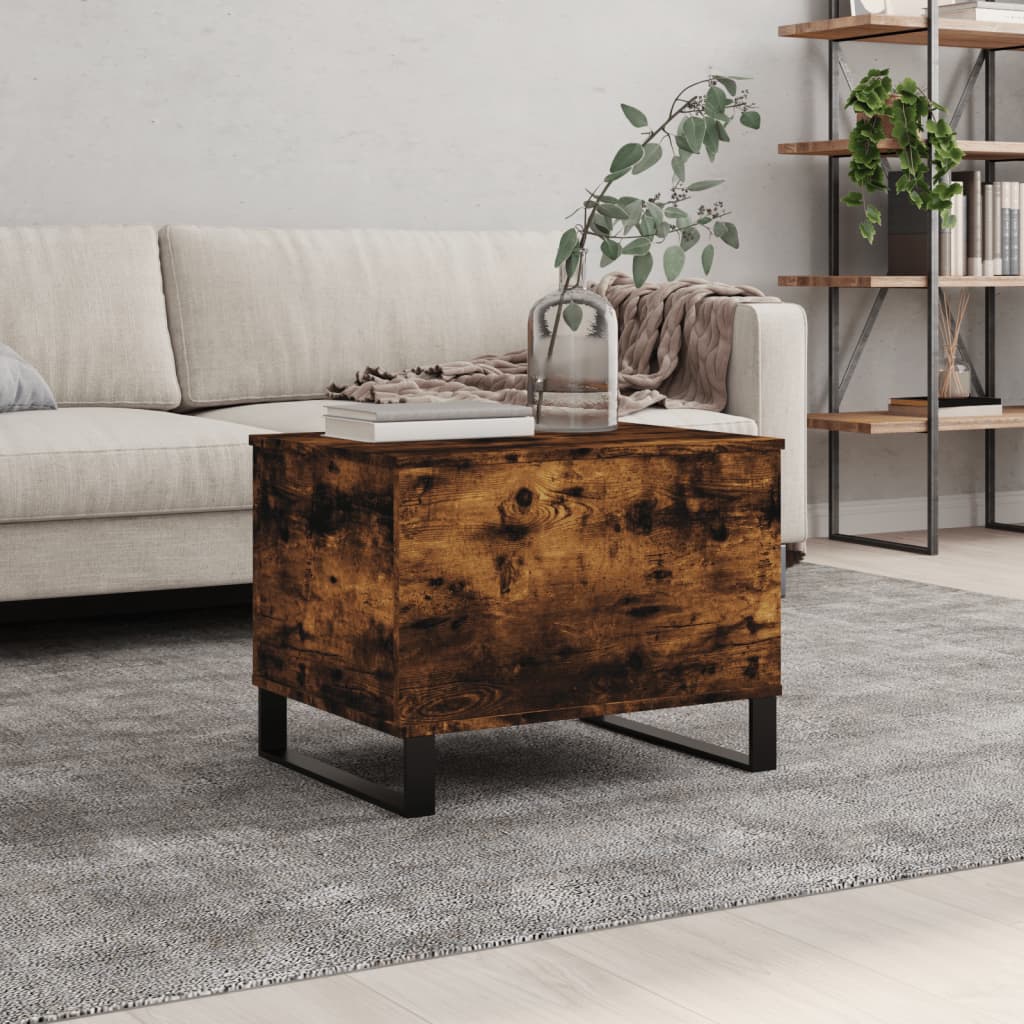Salontafel 60x44,5x45 cm bewerkt hout gerookt eikenkleurig is nu te koop bij PeponiXL, paradijselijk wonen!
