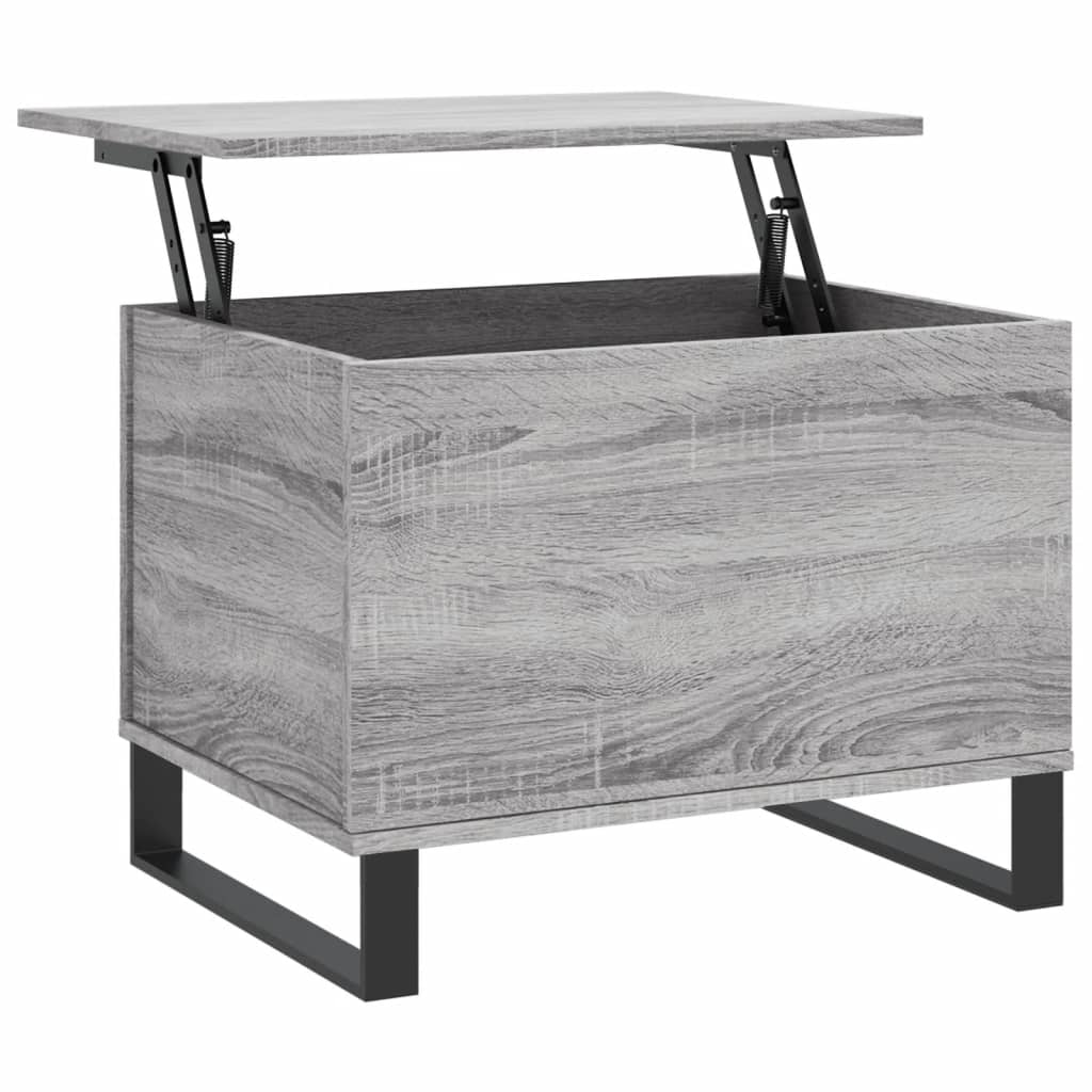 Salontafel 60x44,5x45 cm bewerkt hout grijs sonoma eikenkleurig is nu te koop bij PeponiXL, paradijselijk wonen!