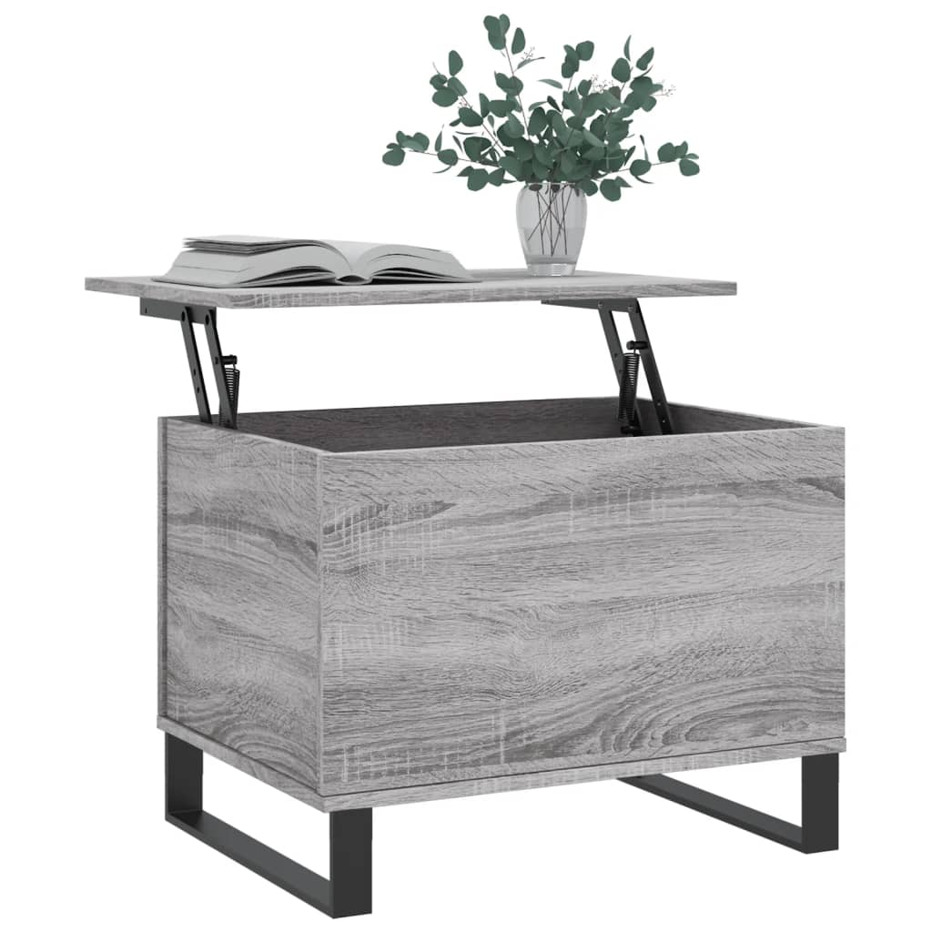 Salontafel 60x44,5x45 cm bewerkt hout grijs sonoma eikenkleurig is nu te koop bij PeponiXL, paradijselijk wonen!