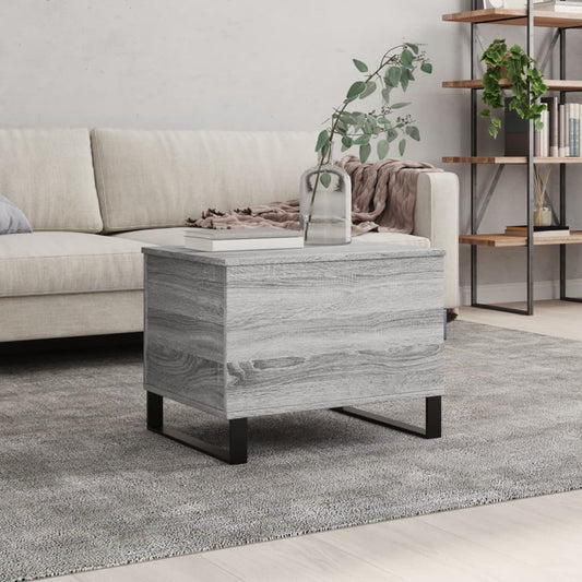 Salontafel 60x44,5x45 cm bewerkt hout grijs sonoma eikenkleurig is nu te koop bij PeponiXL, paradijselijk wonen!
