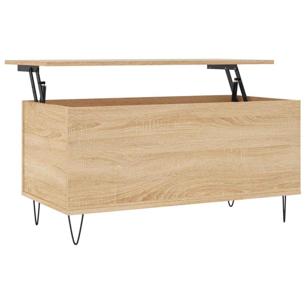 Salontafel 90x44,5x45 cm bewerkt hout sonoma eikenkleurig is nu te koop bij PeponiXL, paradijselijk wonen!