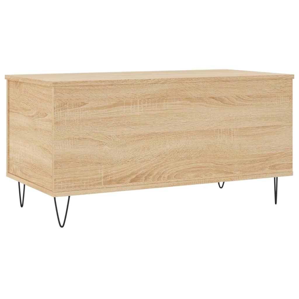 Salontafel 90x44,5x45 cm bewerkt hout sonoma eikenkleurig is nu te koop bij PeponiXL, paradijselijk wonen!