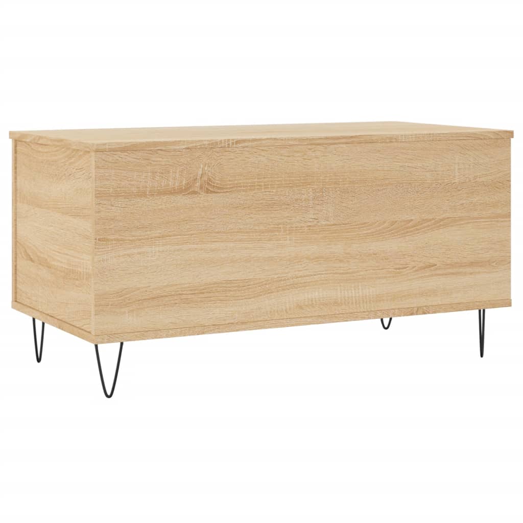 Salontafel 90x44,5x45 cm bewerkt hout sonoma eikenkleurig is nu te koop bij PeponiXL, paradijselijk wonen!