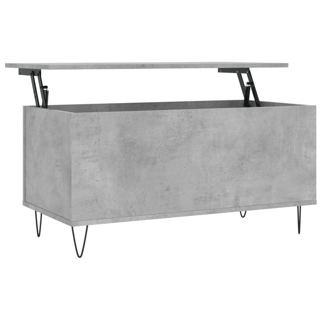 Salontafel 90x44,5x45 cm bewerkt hout betongrijs is nu te koop bij PeponiXL, paradijselijk wonen!