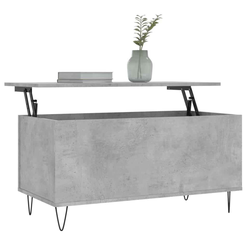 Salontafel 90x44,5x45 cm bewerkt hout betongrijs is nu te koop bij PeponiXL, paradijselijk wonen!