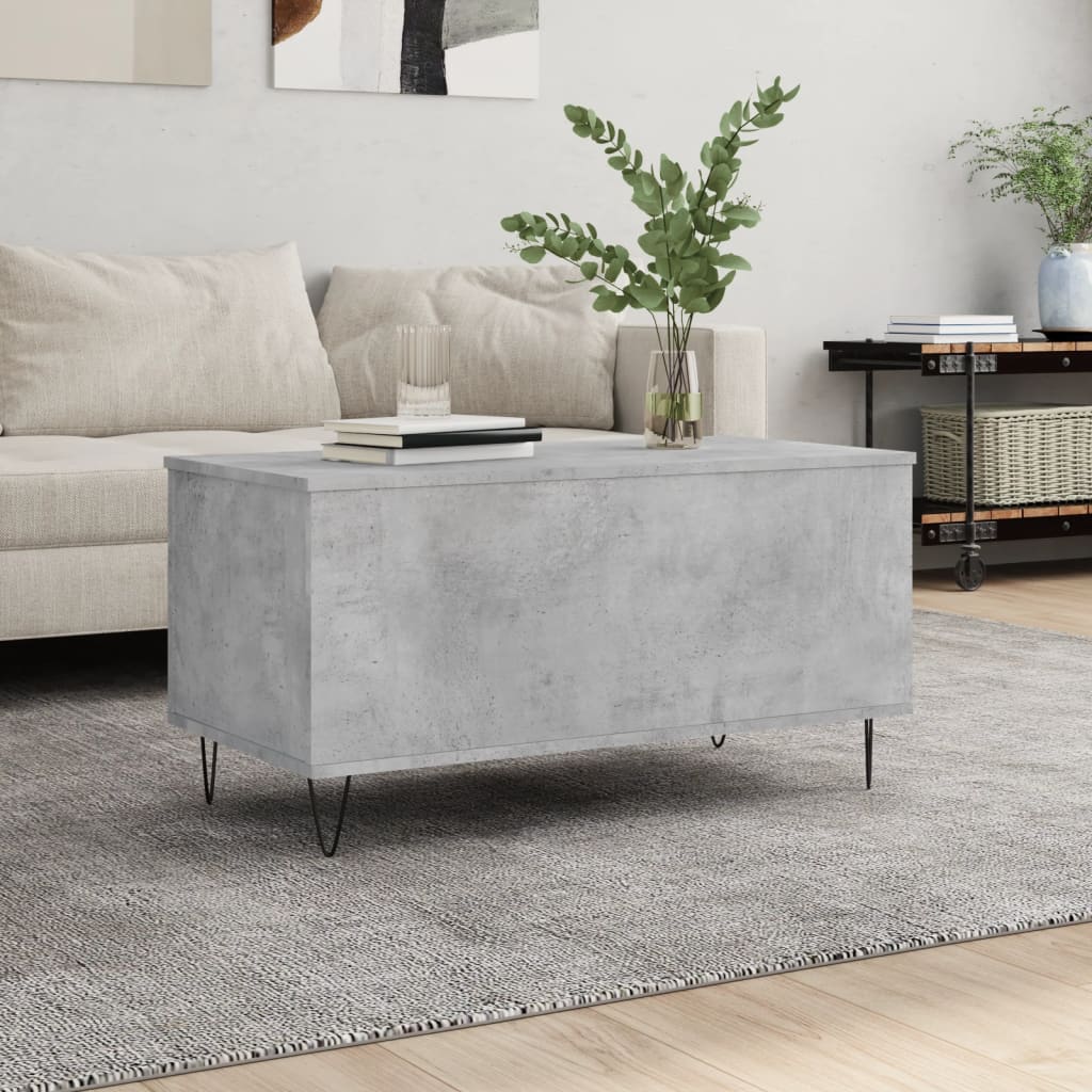 Salontafel 90x44,5x45 cm bewerkt hout betongrijs is nu te koop bij PeponiXL, paradijselijk wonen!