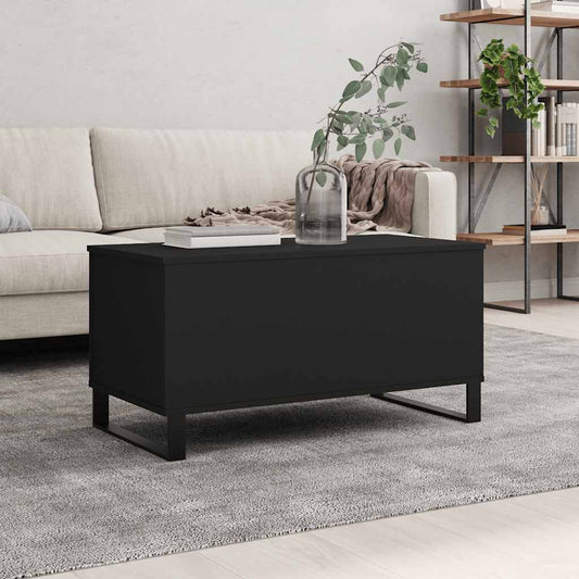 Salontafel 90x44,5x45 cm bewerkt hout zwart is nu te koop bij PeponiXL, paradijselijk wonen!