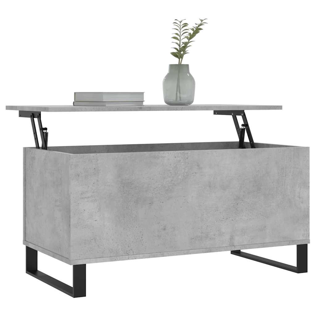 Salontafel 90x44,5x45 cm bewerkt hout betongrijs is nu te koop bij PeponiXL, paradijselijk wonen!