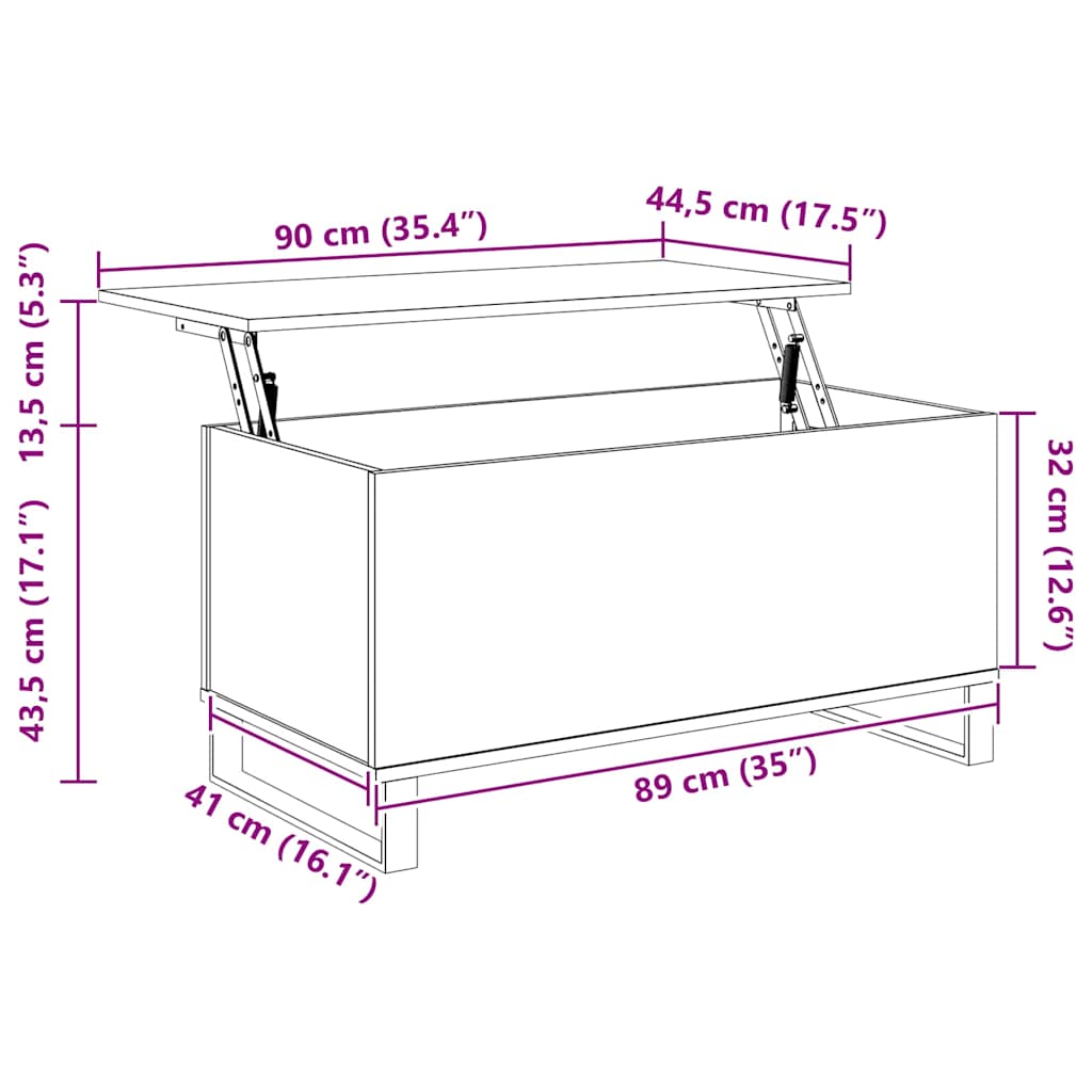 Salontafel 90x44,5x45 cm bewerkt hout betongrijs is nu te koop bij PeponiXL, paradijselijk wonen!