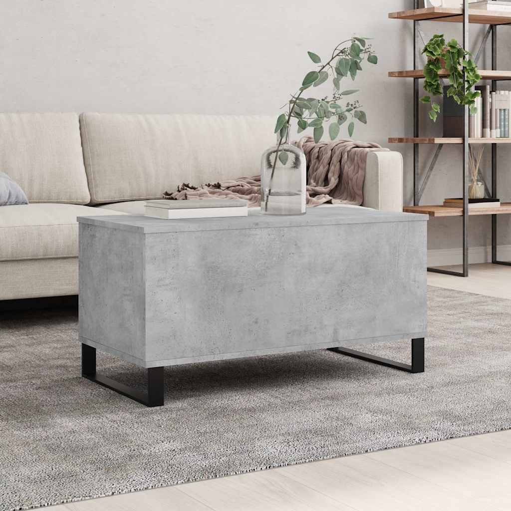 Salontafel 90x44,5x45 cm bewerkt hout betongrijs is nu te koop bij PeponiXL, paradijselijk wonen!