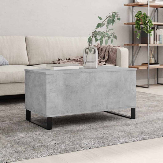 Salontafel 90x44,5x45 cm bewerkt hout betongrijs is nu te koop bij PeponiXL, paradijselijk wonen!
