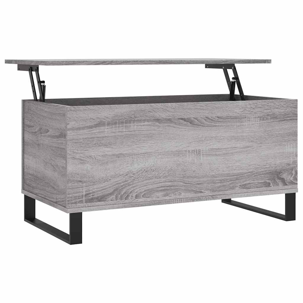 Salontafel 90x44,5x45 cm bewerkt hout grijs sonoma eikenkleurig is nu te koop bij PeponiXL, paradijselijk wonen!