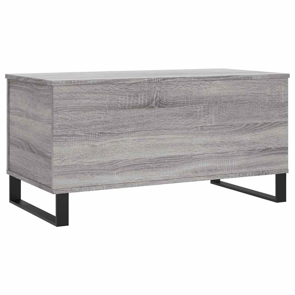 Salontafel 90x44,5x45 cm bewerkt hout grijs sonoma eikenkleurig is nu te koop bij PeponiXL, paradijselijk wonen!