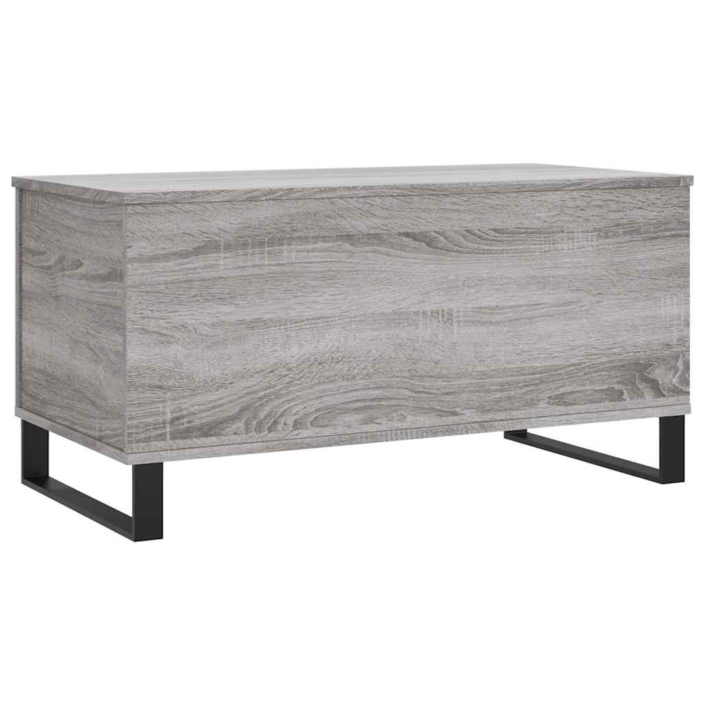 Salontafel 90x44,5x45 cm bewerkt hout grijs sonoma eikenkleurig is nu te koop bij PeponiXL, paradijselijk wonen!