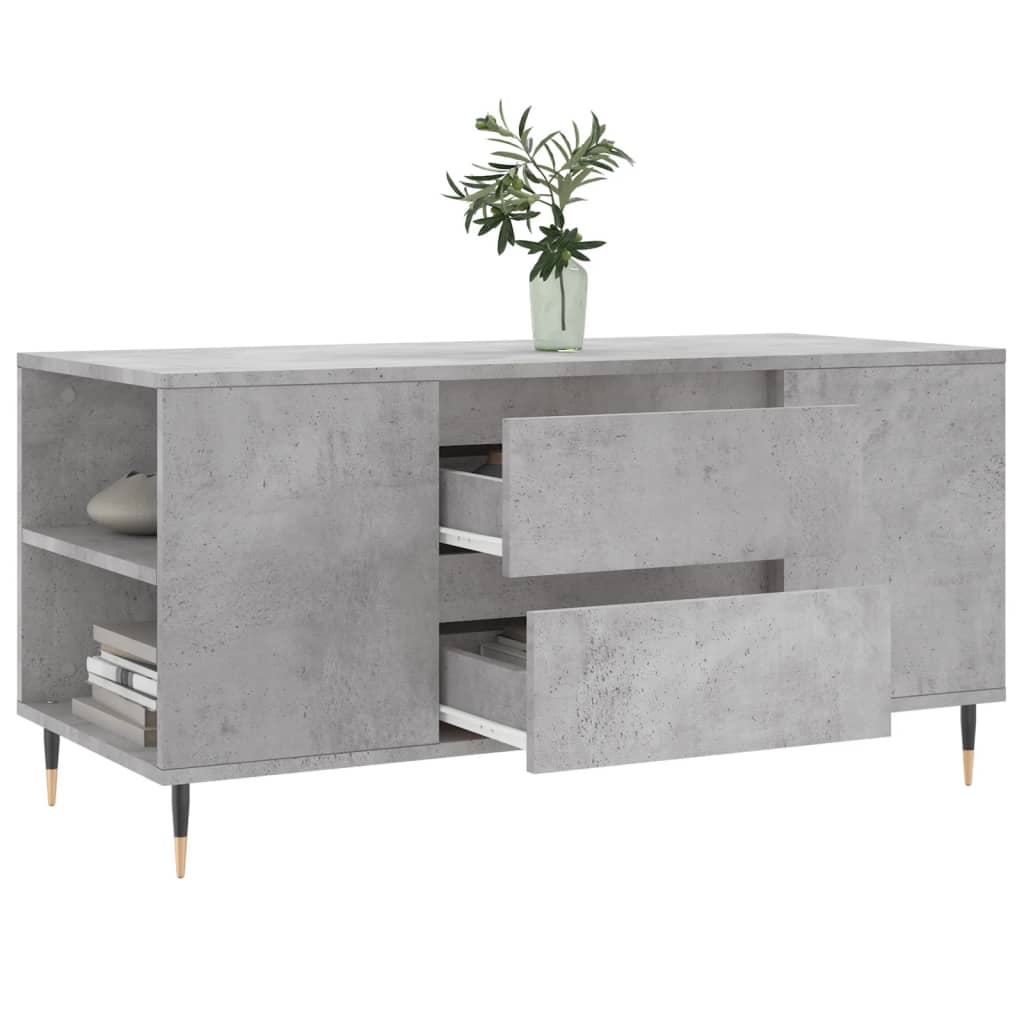 Salontafel 102x44,5x50 cm bewerkt hout betongrijs is nu te koop bij PeponiXL, paradijselijk wonen!