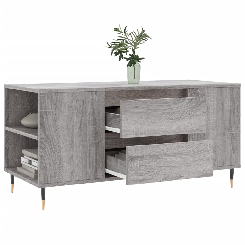 Salontafel 102x44,5x50 cm bewerkt hout grijs sonoma eikenkleur is nu te koop bij PeponiXL, paradijselijk wonen!