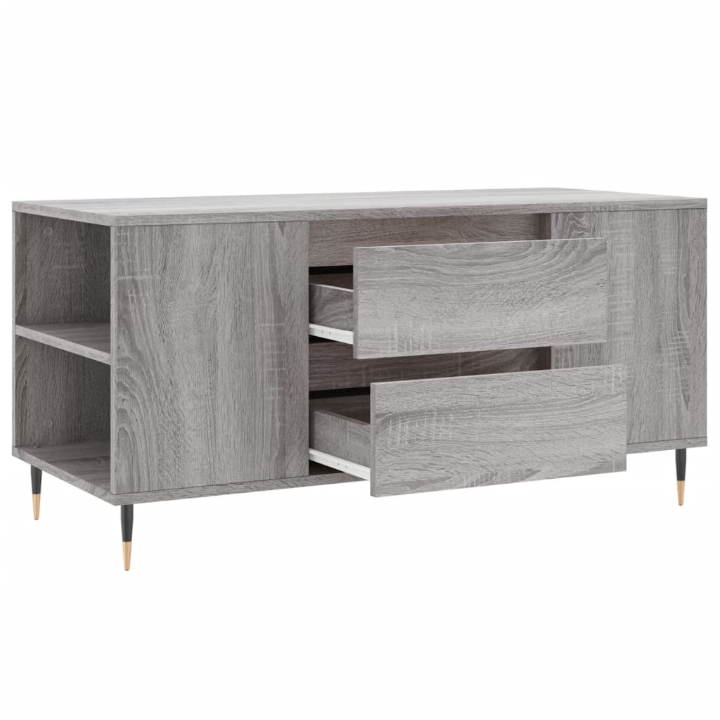 Salontafel 102x44,5x50 cm bewerkt hout grijs sonoma eikenkleur is nu te koop bij PeponiXL, paradijselijk wonen!