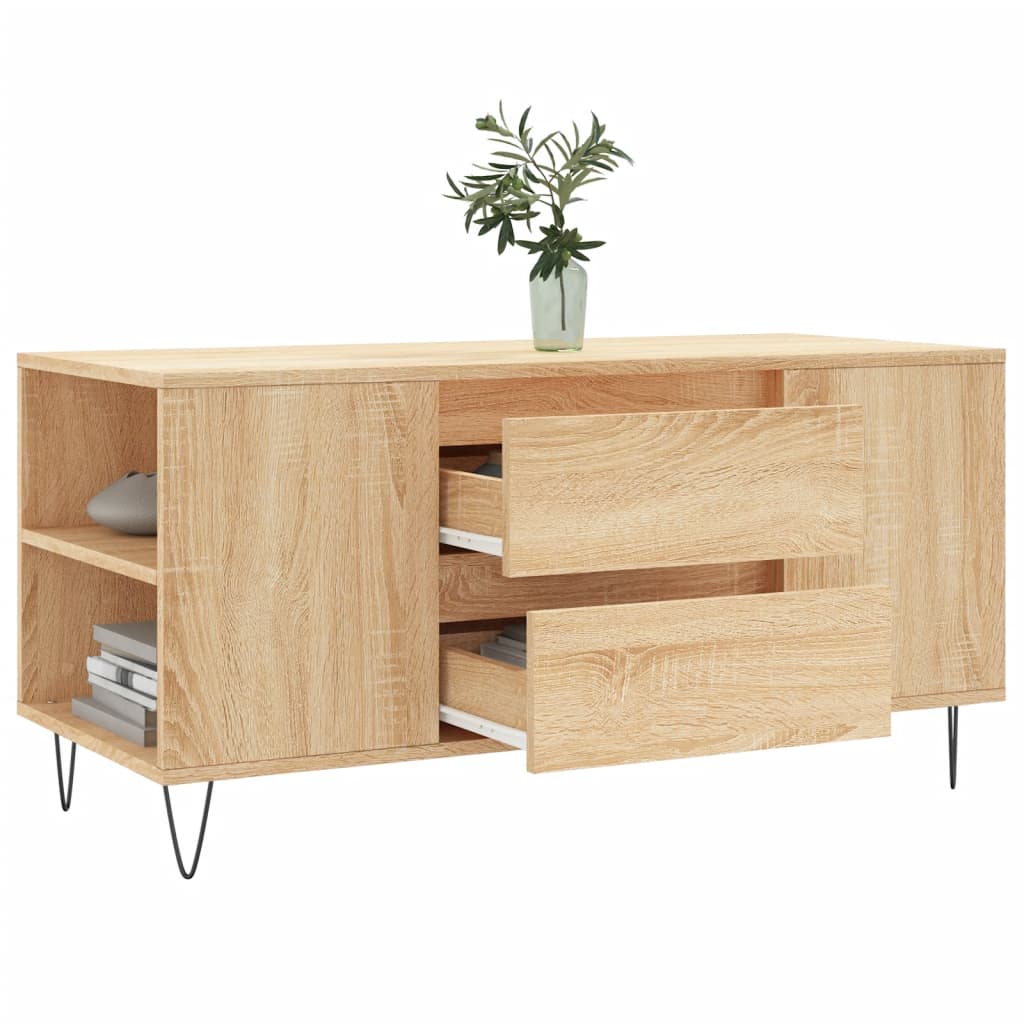 Salontafel 102x44,5x50 cm bewerkt hout sonoma eikenkleurig is nu te koop bij PeponiXL, paradijselijk wonen!