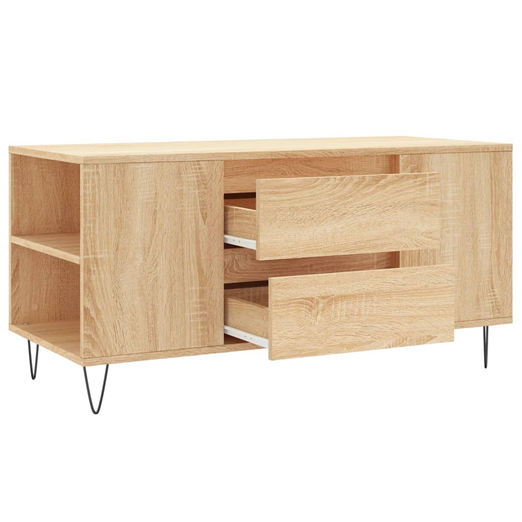 Salontafel 102x44,5x50 cm bewerkt hout sonoma eikenkleurig is nu te koop bij PeponiXL, paradijselijk wonen!
