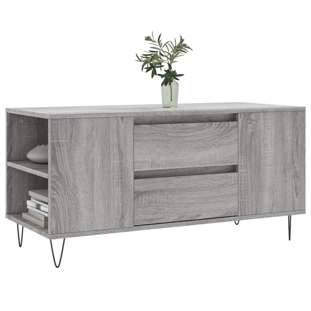 Salontafel 102x44,5x50 cm bewerkt hout grijs sonoma eikenkleur is nu te koop bij PeponiXL, paradijselijk wonen!