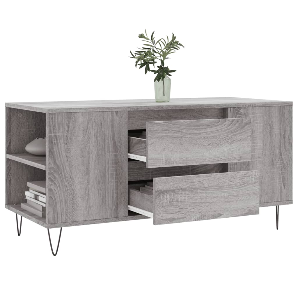 Salontafel 102x44,5x50 cm bewerkt hout grijs sonoma eikenkleur is nu te koop bij PeponiXL, paradijselijk wonen!