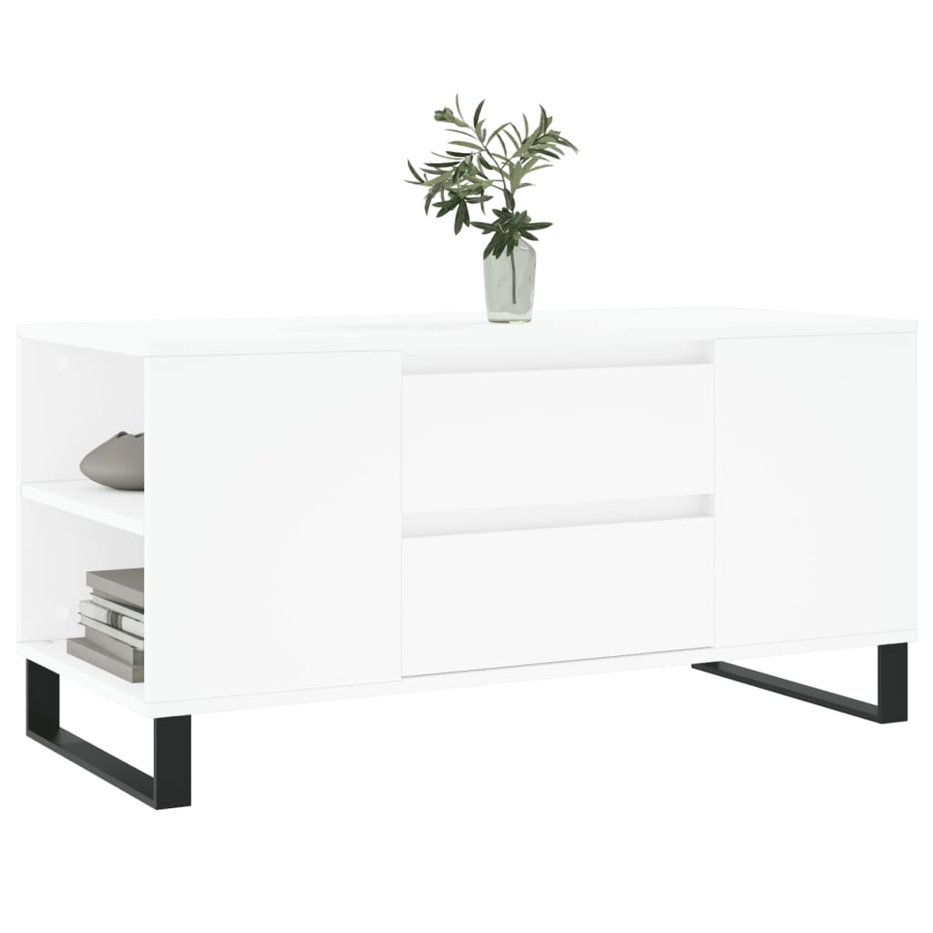 Salontafel 102x44,5x50 cm bewerkt hout wit is nu te koop bij PeponiXL, paradijselijk wonen!