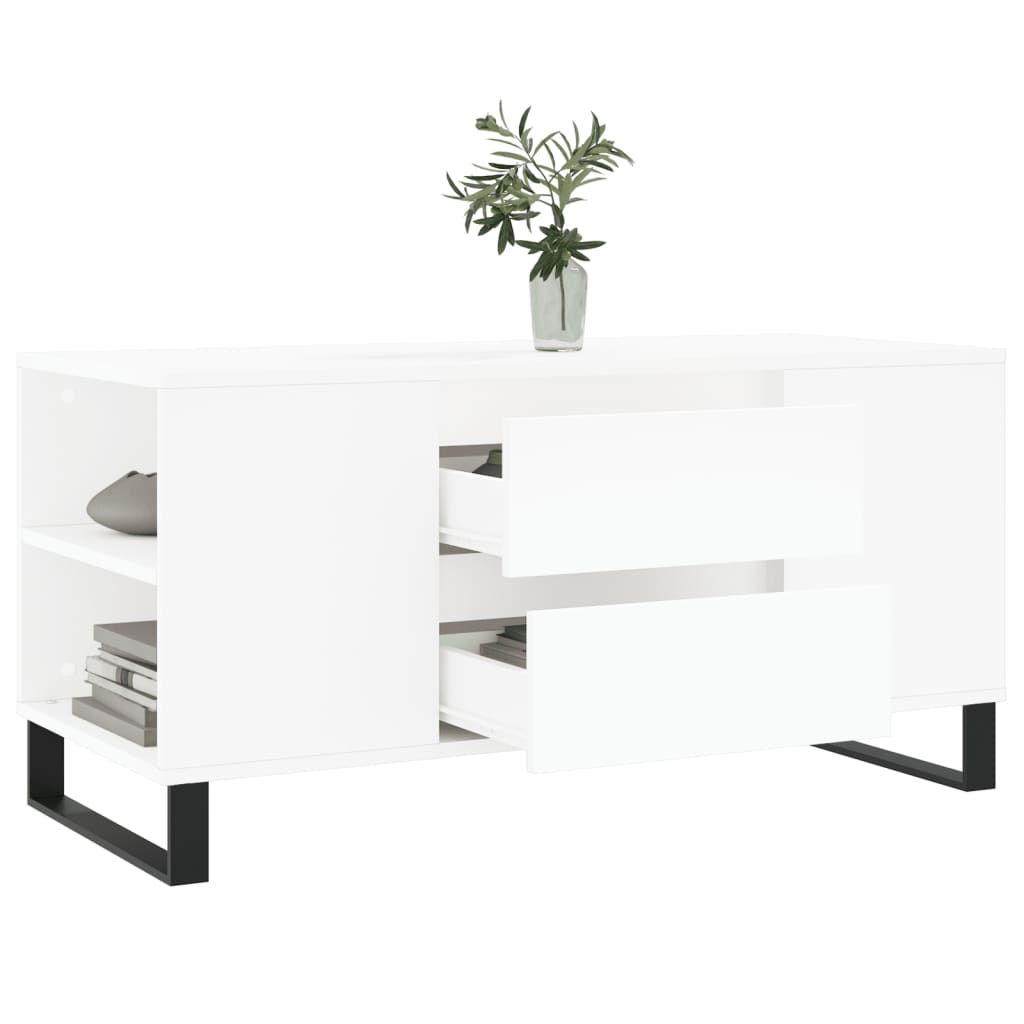 Salontafel 102x44,5x50 cm bewerkt hout wit is nu te koop bij PeponiXL, paradijselijk wonen!